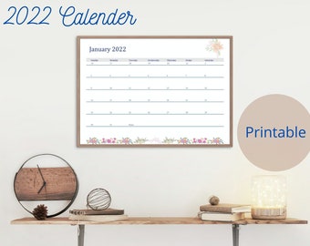 12 Month 2022 Year Printable Calendar