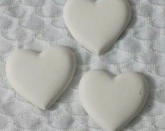 Ceramic Cute Small Heart Ornament for Christmas | Ready To Paint DIY Unpainted | Paint Your Own Pottery | Cute Gift Tag