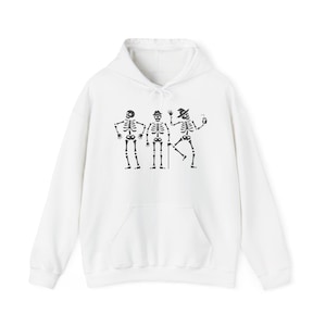Skeleton Halloween Hoodie, Spooky Sweatshirt, Scary Pullover, Creepy Hooded Jumper, Horror Sweatshirt for Men and Women