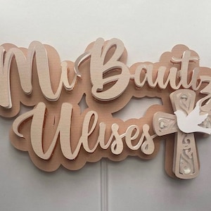 Custom Mi Bautizo Cake Topper