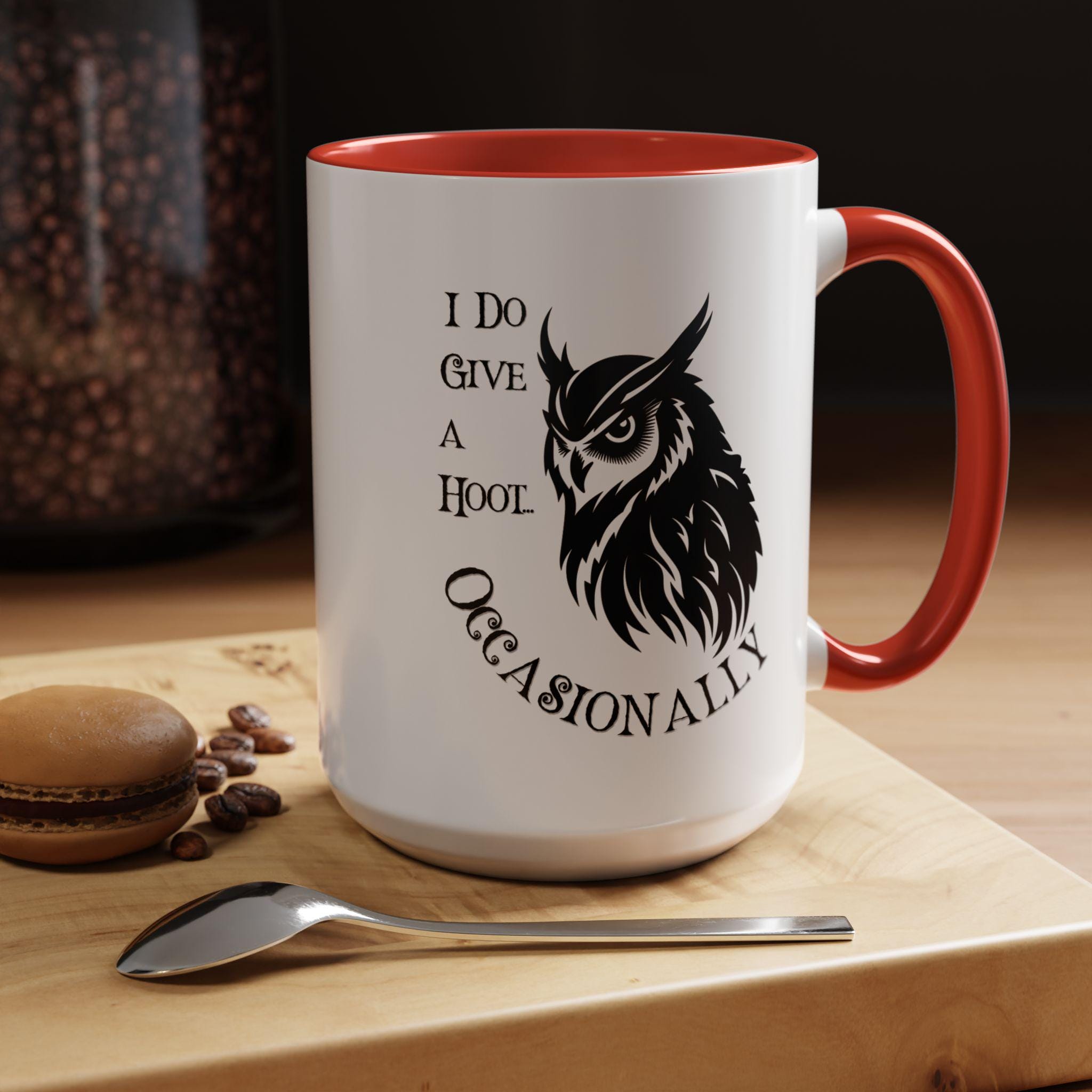 Funny Owl Mug, I Do Give a Hoot Occasionally, Introvert Gift, Gothic Halloween Cup