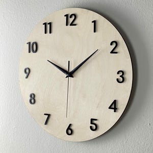 Modern Minimalist Wooden Wall Clock, 37 cm Round Design, Stylish Natural Wood Decor, Silent Quartz Mechanism, Home Office Wall Art