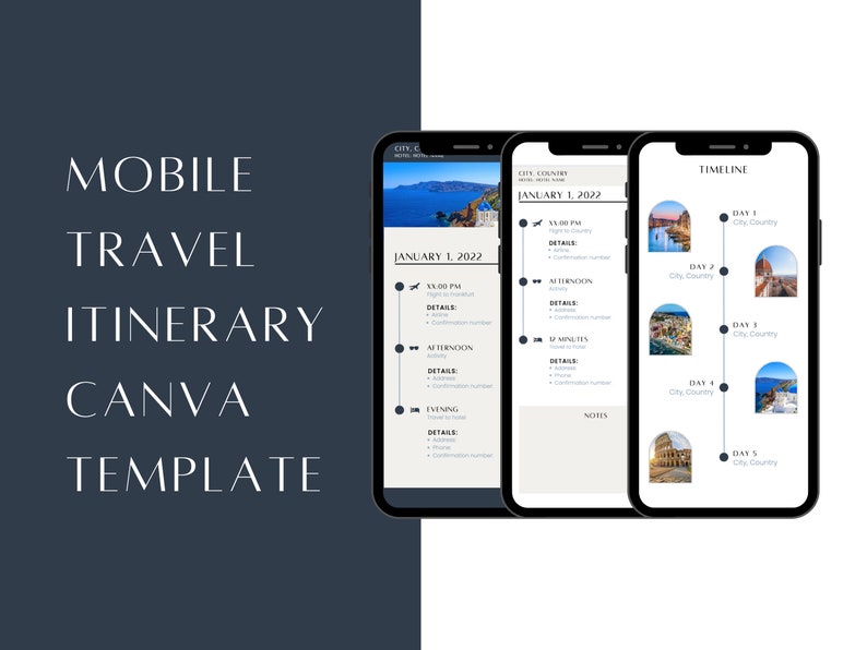 travel itinerary canva