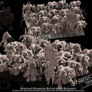 Beastman Warriors Battle-Ready regiment RANDOM MODELS (10 Beastmen)