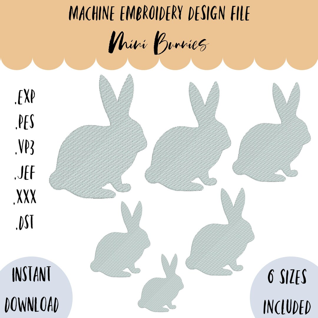 Mini Easter Bunnies Embroidery Machine Design | Six Different Sizes ...