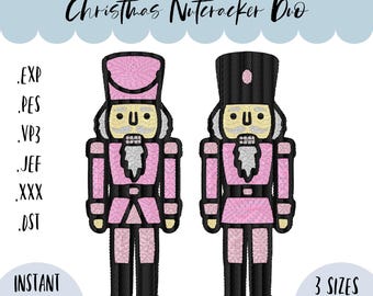Christmas Nutcracker Duo Embroidery Machine Design | Holiday + Winter Designs (Digital Download)