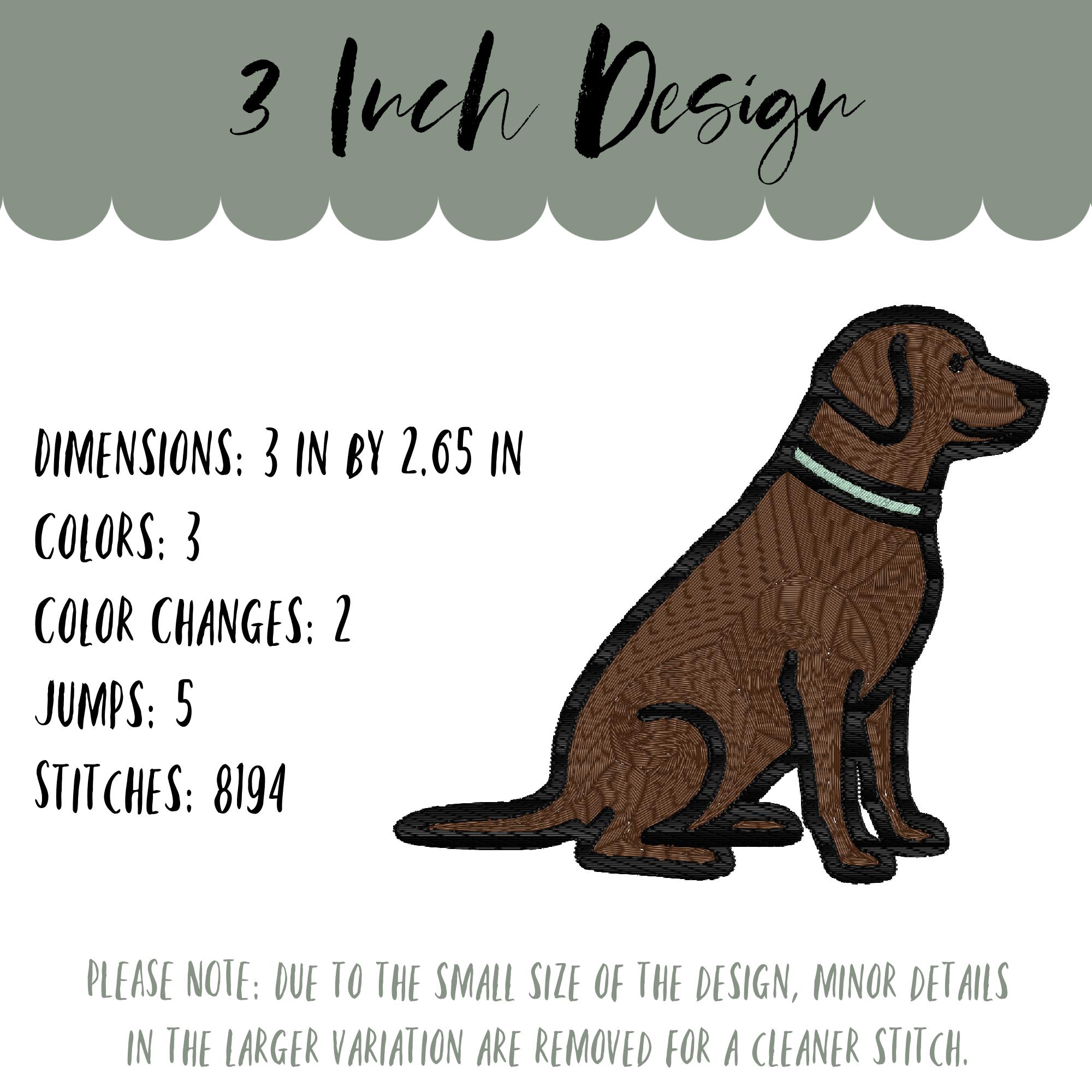 Chocolate Lab Dog Embroidery Design for Machine (digital Download) - Etsy