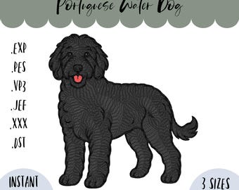 Portugieser Wasserhund Stickdatei für Maschine