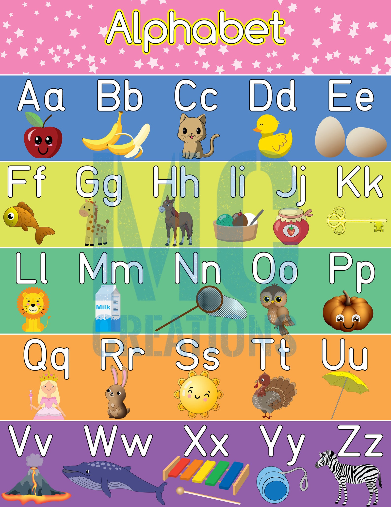 Alphabet Educational Printable Etsy