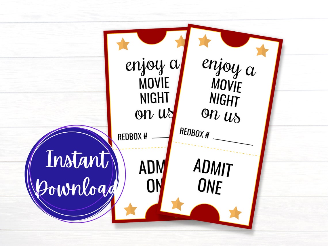 Printable Redbox Certificate, Redbox Gift Card, Teacher Appreciation