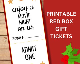 Certificado Redbox imprimible, tarjeta de regalo Redbox, agradecimiento al maestro, regalo de Navidad