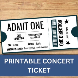Konzert Ticket Vorlage, Überraschung Show Ansage, druckbares benutzerdefiniertes Event Ticket Geschenk