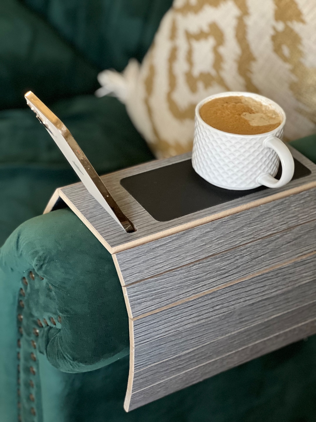 Wooden Sofa Tray Wood & Leather Tray Sofa Arm Tray Sofa Side Etsy