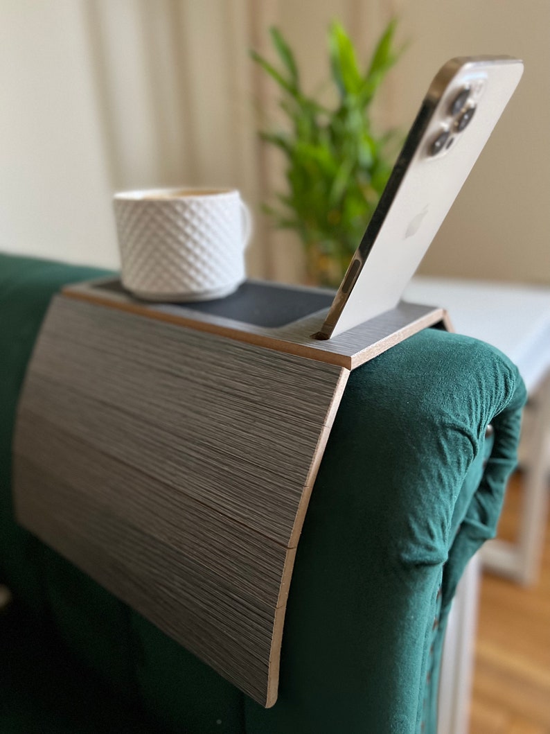 Wooden Sofa Tray Wood & Leather Tray Sofa Arm Tray Sofa Side Etsy