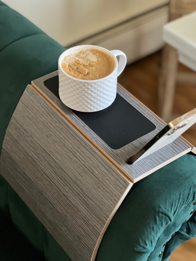 Wooden Sofa Tray Wood & Leather Tray Sofa Arm Tray Sofa Side Etsy