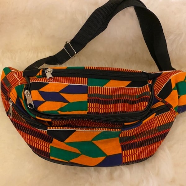 Sac banane imprimé africain, sac banane taille hanche, sac Festival fait à la main, sac banane coloré en tissu imprimé africain