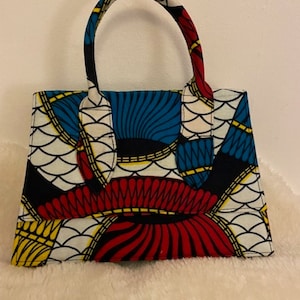 Mini Einhandgriff African Print Handtasche / Handgemachte afrikanische Ankara Stofftasche / Wachshandtasche / Statement African Handtasche