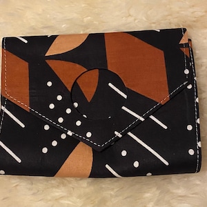 Cute African Ankara Clutch, Handmade Wax Bogolan Clutch