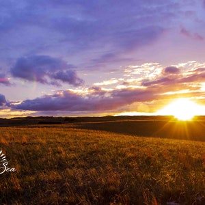 Nebraska Sandhills Sunset - Sandhills Wall Art - Agri Sunset Art - Rustic Home Art - Golden Hour - Rural Sunset Gallery