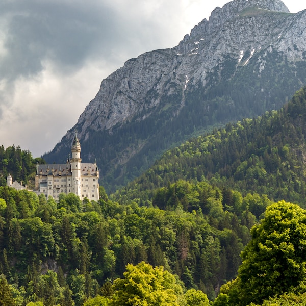 Photo Print, Home Decor, Wall Art, Fairy Tale Castle, Europe, Mountains, Travel, Canvas Print, Landscape Photography, 8x10, 11x14, 16x20