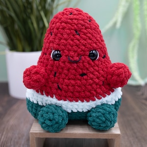 Watermelon Crochet Plush Toy | Emotional Support Watermelon | Watermelon Toy | Handmade Watermelon | Watermelon Plush