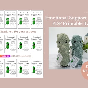 Etiquetas de encurtidos de apoyo emocional IMPRIMIBLES / Etiquetas de visualización para encurtidos de ganchillo / Etiquetas de encurtidos / Etiquetas de encurtidos PDF digitales