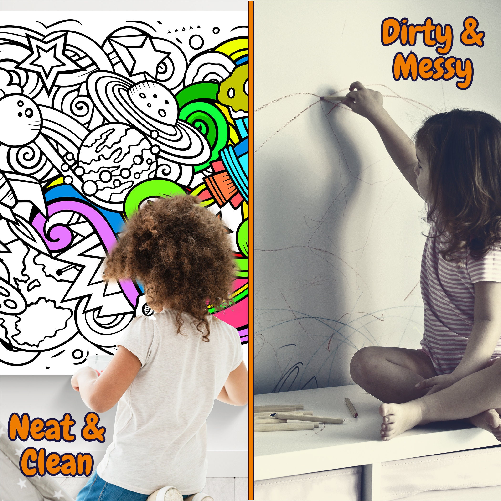 Coloring Poster Giant Space Doodle Wall Art Large Coloring Pages