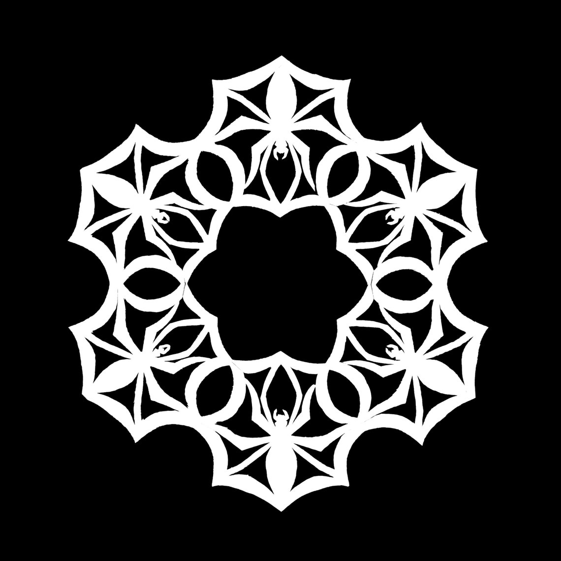 Spider Paper Snowflake Printable Template Etsy