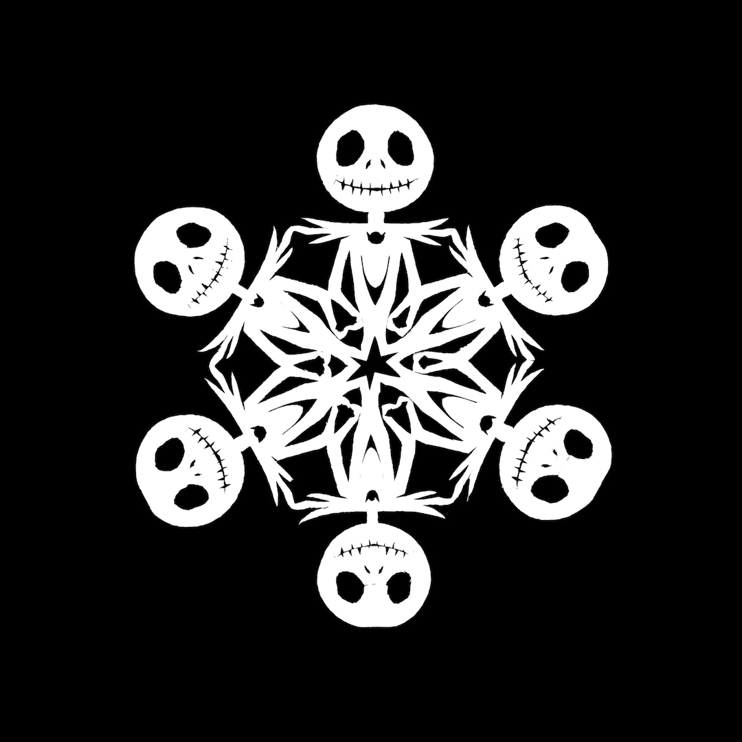 jack skellington snowflake printable template - etsy
