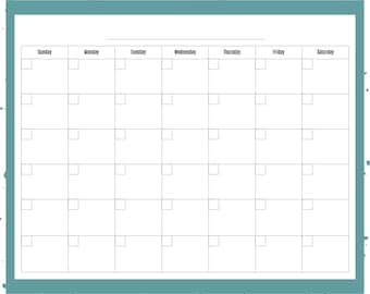 Generic Blank Monthly Calendar-Undated Calendar-Printable Planner-Instant Digital Download PDF- 8.5" x 11" Printable