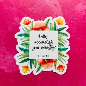 JW Fully Accomplish Your Ministry Vinyl Stickers (2 Tim 4:5) (Spanish and English)