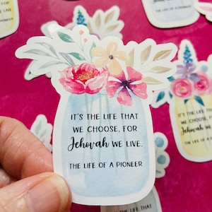 Watercolor Flower Mason Jar Stickers: Pioneer Gift