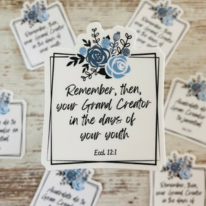 JW Waterproof Stickers / JW Stickers / Pioneer School Stickers / Motivational Stickers / Scripture Stickers / Eccl 12:1 Stickers