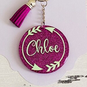 Personalized Name Glitter Keychain / Customized Keychains / Name Decals / Personalized Keychains