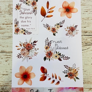 JW Stickers / 2025 Year Text / JW Gifts / Planner Stickers / JW Planner Stickers / Watercolor Flower Stickers / Pioneer School Gifts