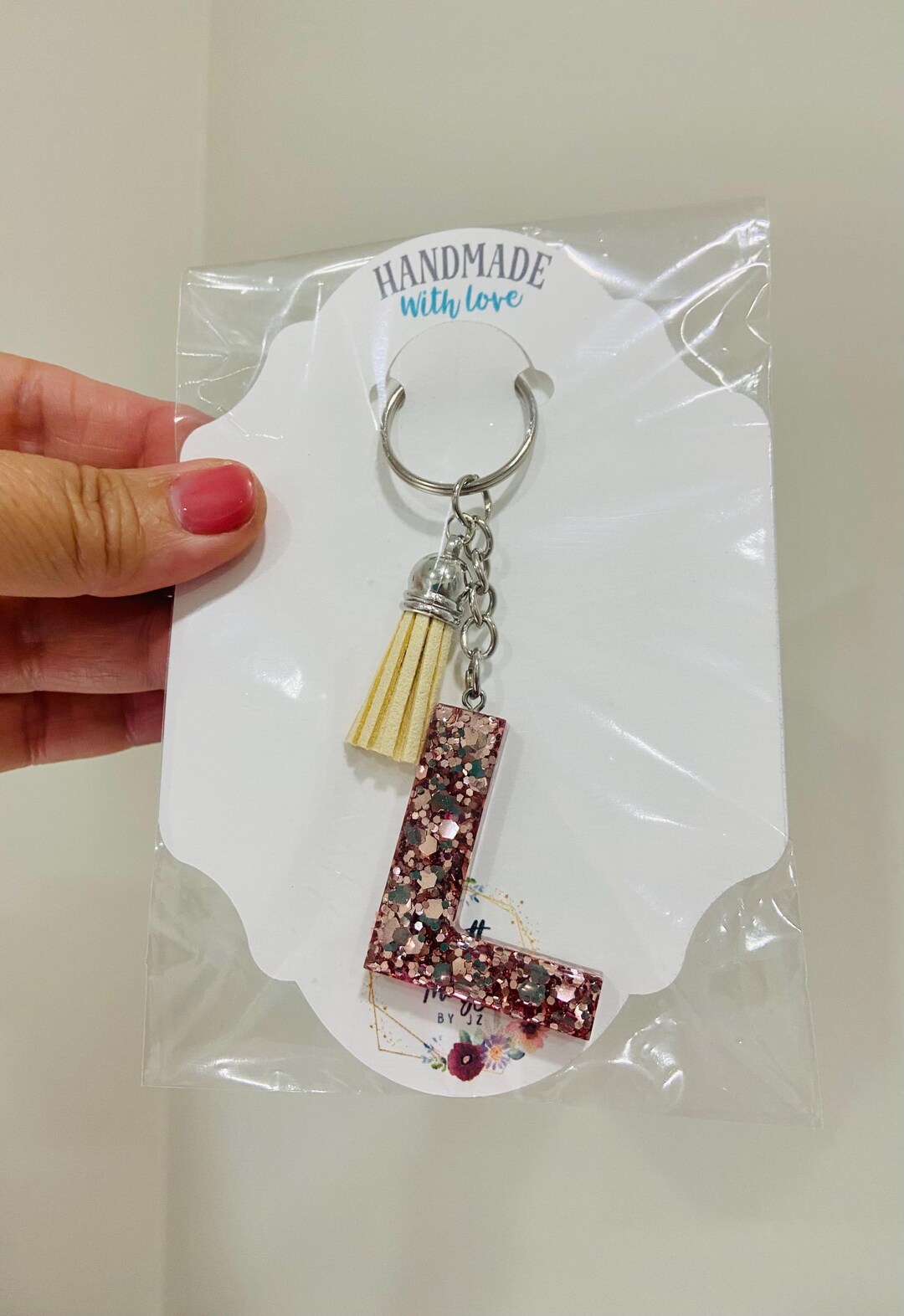 Resin Key Chains / Glitter Resin Key Chain / Customized Letter Key ...
