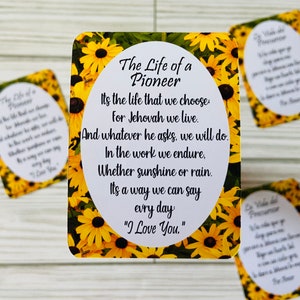 Life of a Pioneer Magnet / JW Magnets / Pioneer School Magnets / Pioneer School Gifts / Flower Magnet