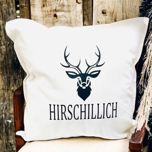 Pillow cover deer/cushion cover Hirschillich/gift idea pillow 50x50 pumpkin/autumn/winter image 1