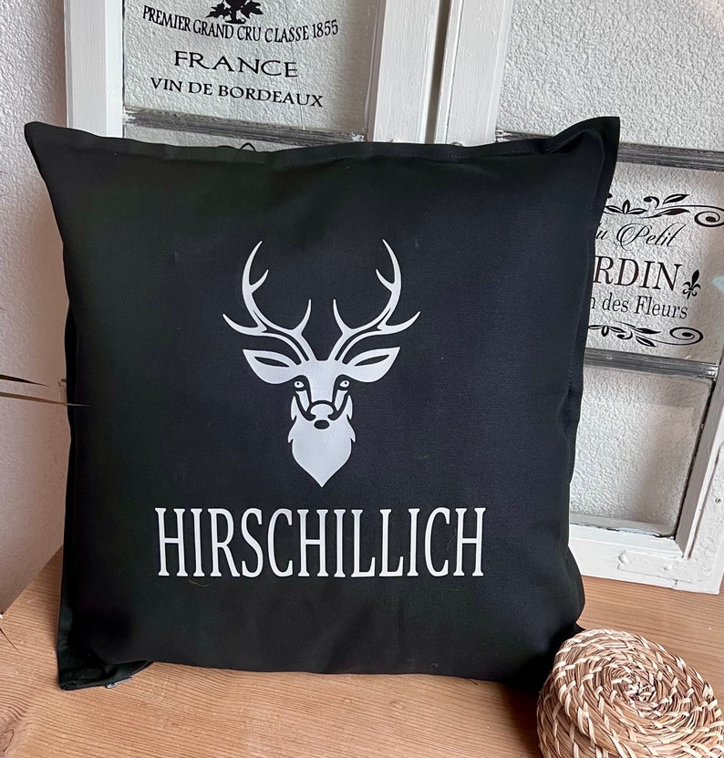 Pillow cover deer/cushion cover Hirschillich/gift idea pillow 50x50 pumpkin/autumn/winter image 6