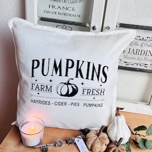 Kissenbezug mit Kürbis / Kissenhüllen Herbst Motiv /Kissenbezug 50x50 Kissenhülle