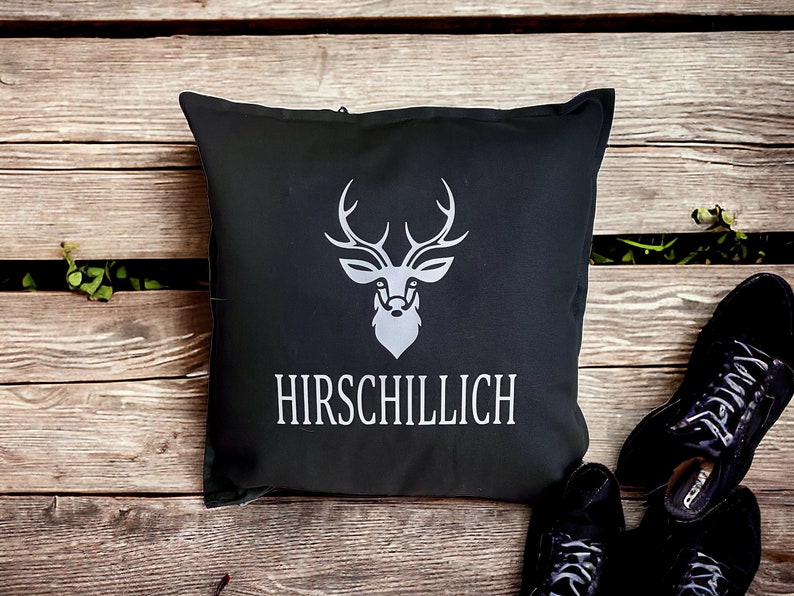 Pillow cover deer/cushion cover Hirschillich/gift idea pillow 50x50 pumpkin/autumn/winter image 3
