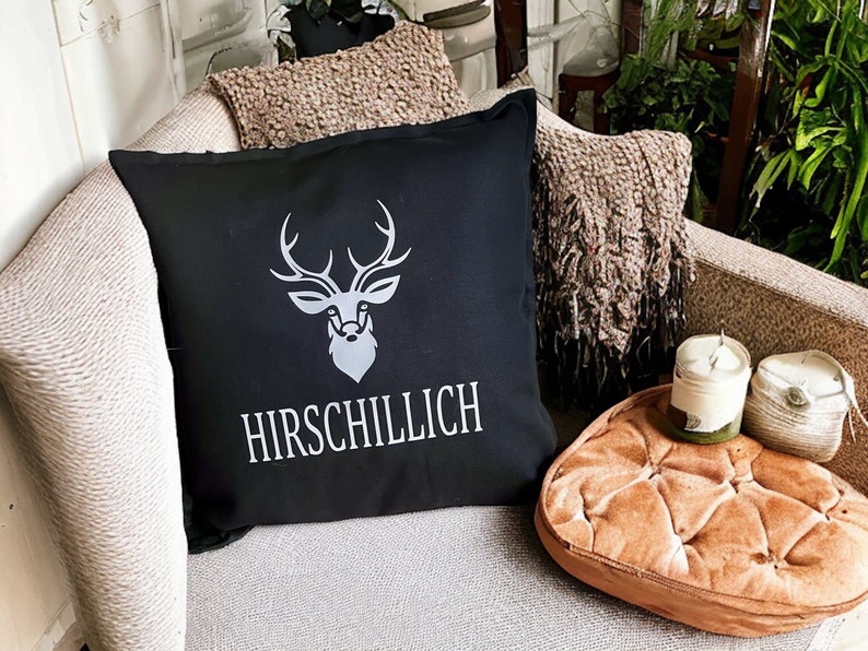 Pillow cover deer/cushion cover Hirschillich/gift idea pillow 50x50 pumpkin/autumn/winter image 10