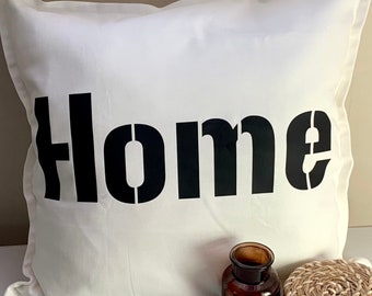 Pillowcase with the inscription Home. Autumn winter