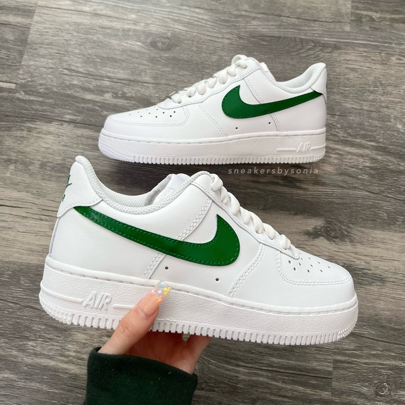 Forest Green Air Force 1 Custom Handpainted Sneakers Etsy