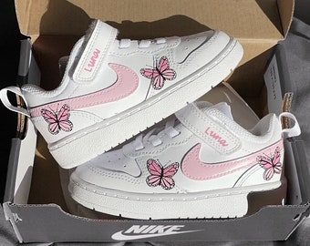 Custom Pink Butterfly Sneakers (baby/toddler) | Handpainted