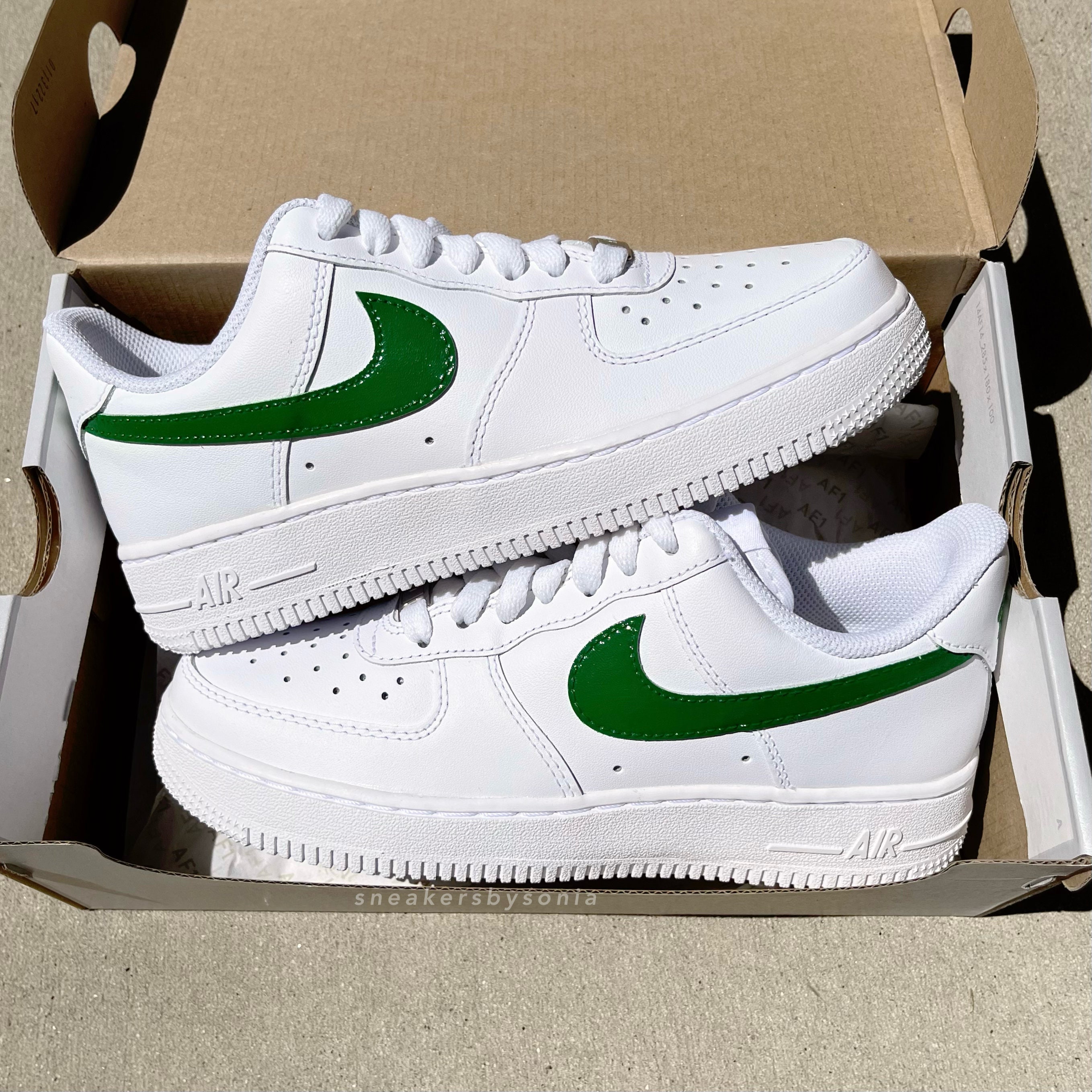 Forest Green Air Force 1 Custom Handpainted Sneakers - Etsy