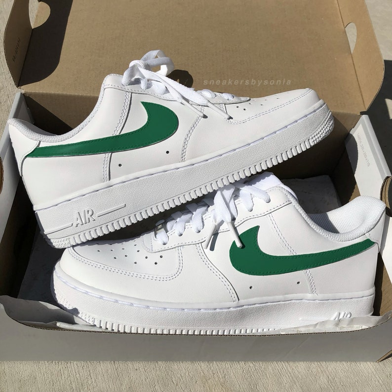 Forest Green Air Force 1 Custom Handpainted Sneakers - Etsy