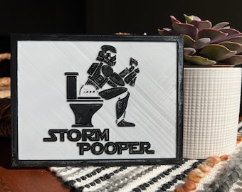 StarWars Bathroom|Storm Pooper Use The Force Sign|Funny Bathroom|Bathroom Wall Decor|Bathroom Counter Decor|Shelf Decor|Rustic Decor