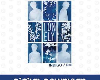 Kpop digital art print, Lonely, Png file, Digital download