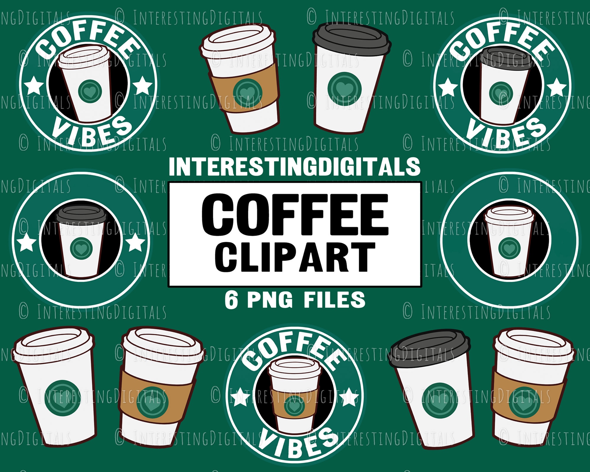 CA006 Starbucks Drink Clip Art, PNG Files, Printable Sticker 